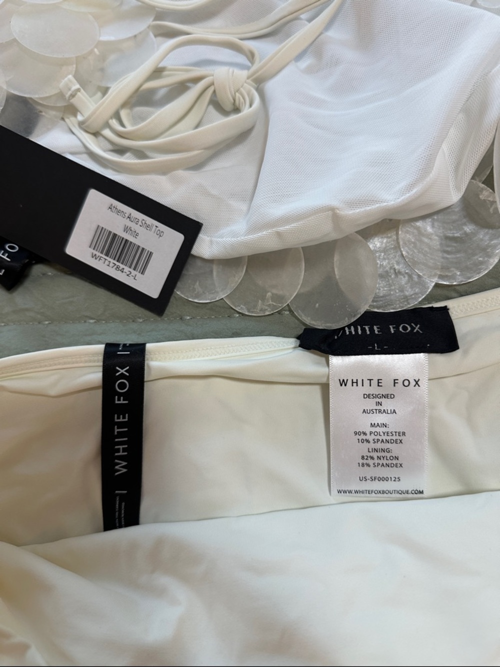 White Fox Boutique Aura Shell Mini Skirt and Top - White - Picture 5 of 5